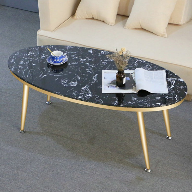 17.72" Tall Glam Style Coffee Cocktail Table Marble Top Coffee Table
