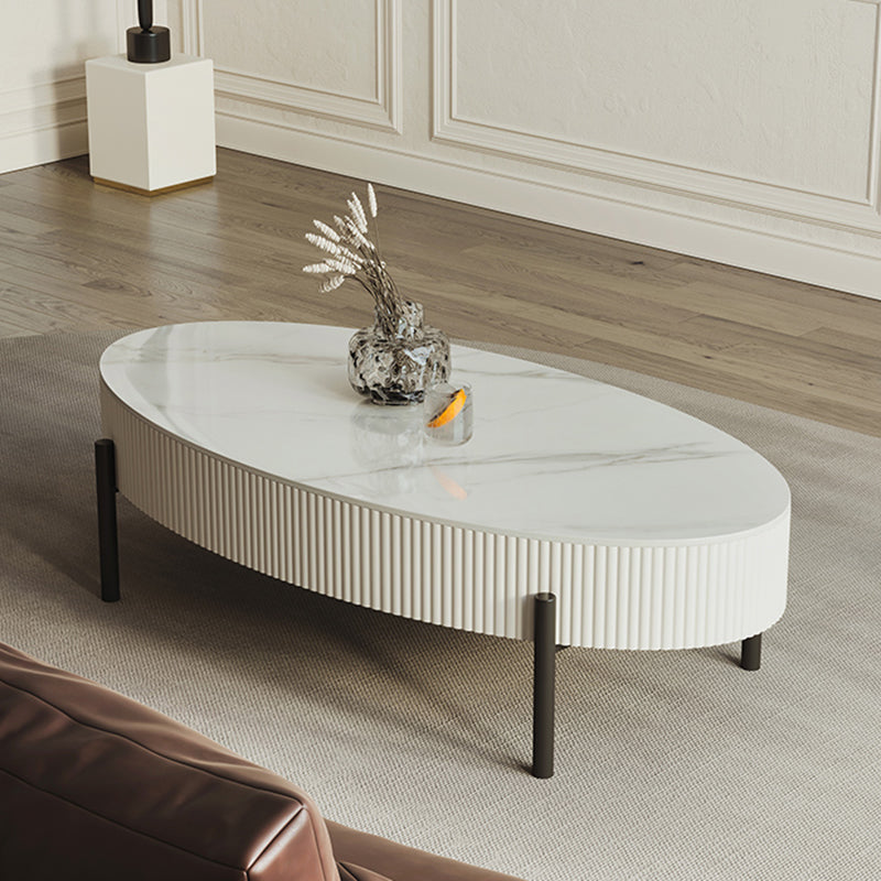 Glam 4 Legs Coffee Cocktail Table Slate Cocktail Table with Storage Drawers