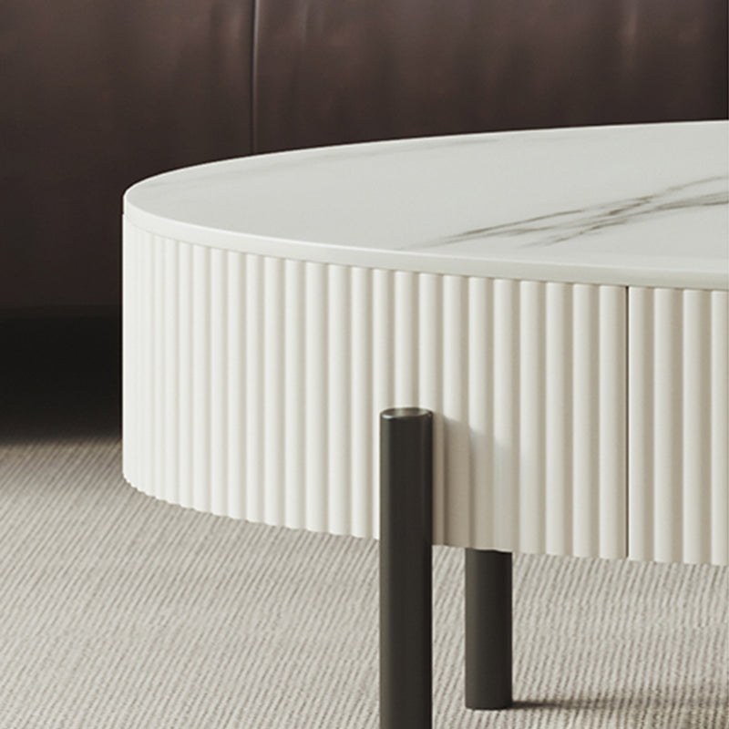 Glam 4 Legs Coffee Cocktail Table Slate Cocktail Table with Storage Drawers