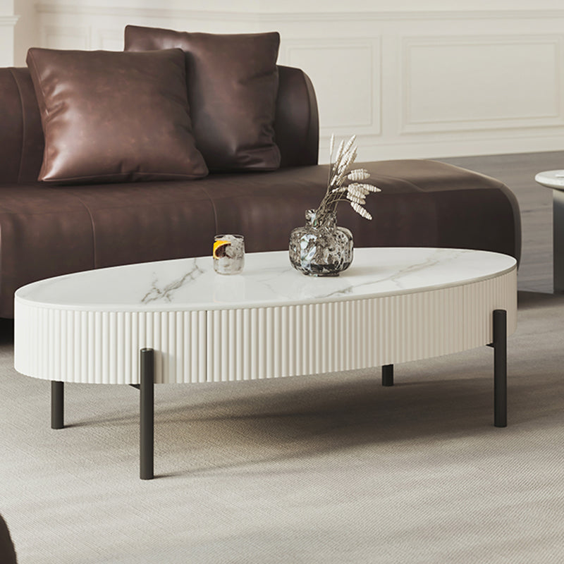 Glam 4 Legs Coffee Cocktail Table Slate Cocktail Table with Storage Drawers