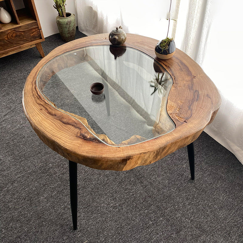 Scandinavian Wooden Coffee Table Free form 3 Legs Coffee Table Set for Living Room