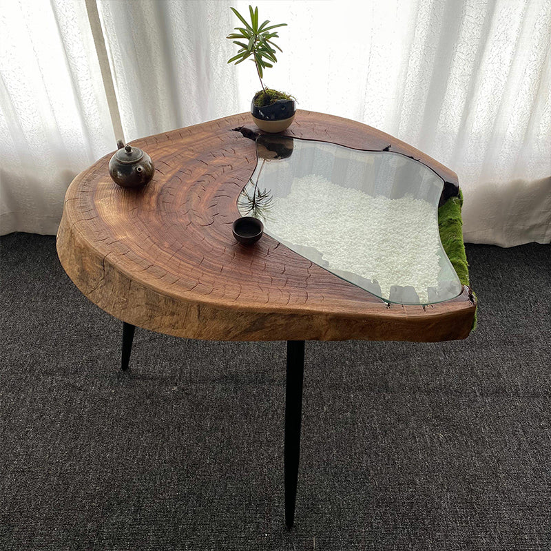 Scandinavian Wooden Coffee Table Free form 3 Legs Coffee Table Set for Living Room