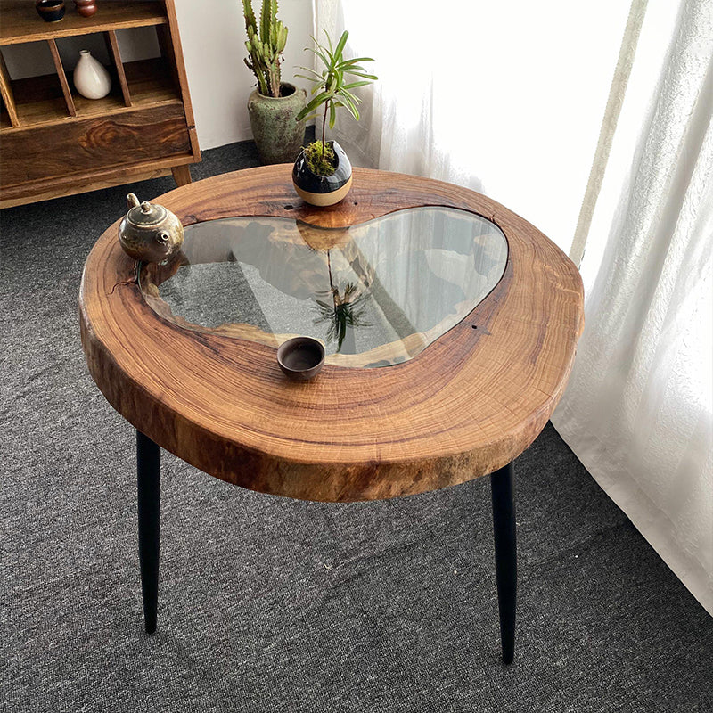 Scandinavian Wooden Coffee Table Free form 3 Legs Coffee Table Set for Living Room