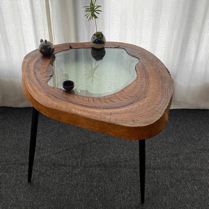 Scandinavian Wooden Coffee Table Free form 3 Legs Coffee Table Set for Living Room