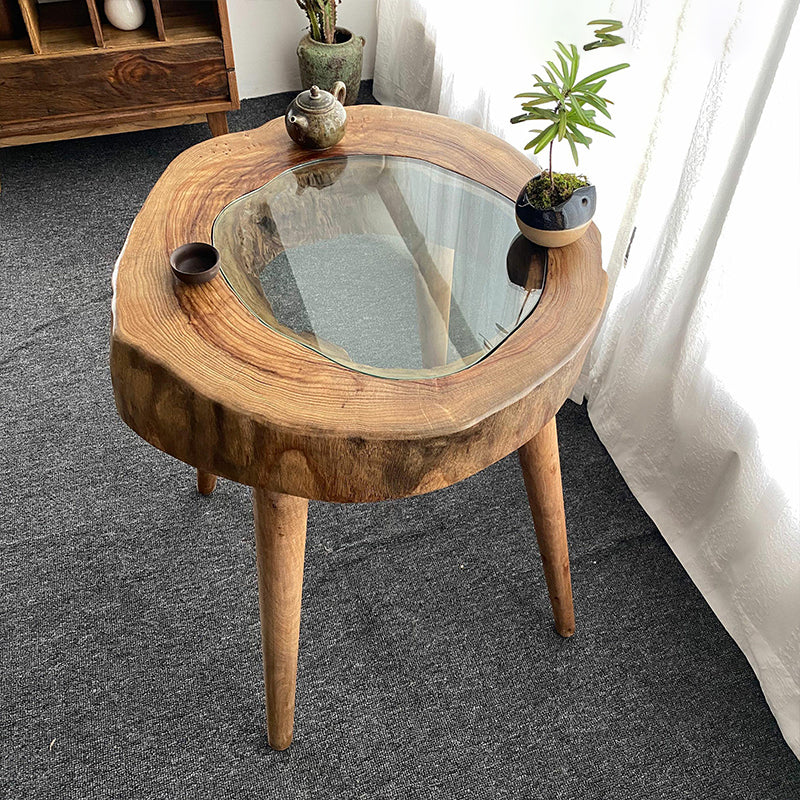 Scandinavian Wooden Coffee Table Free form 3 Legs Coffee Table Set for Living Room