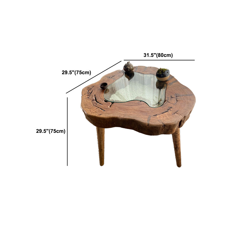 Scandinavian Wooden Coffee Table Free form 3 Legs Coffee Table Set for Living Room