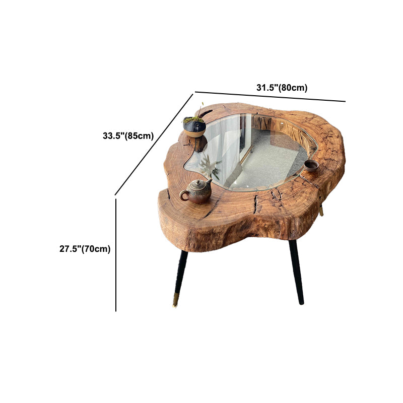Scandinavian Wooden Coffee Table Free form 3 Legs Coffee Table Set for Living Room