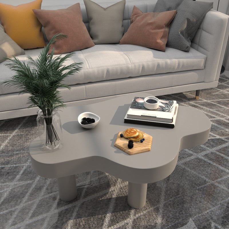 Scandinavian Wooden Coffee Table Free form Pedestal Coffee Table Set for Living Room