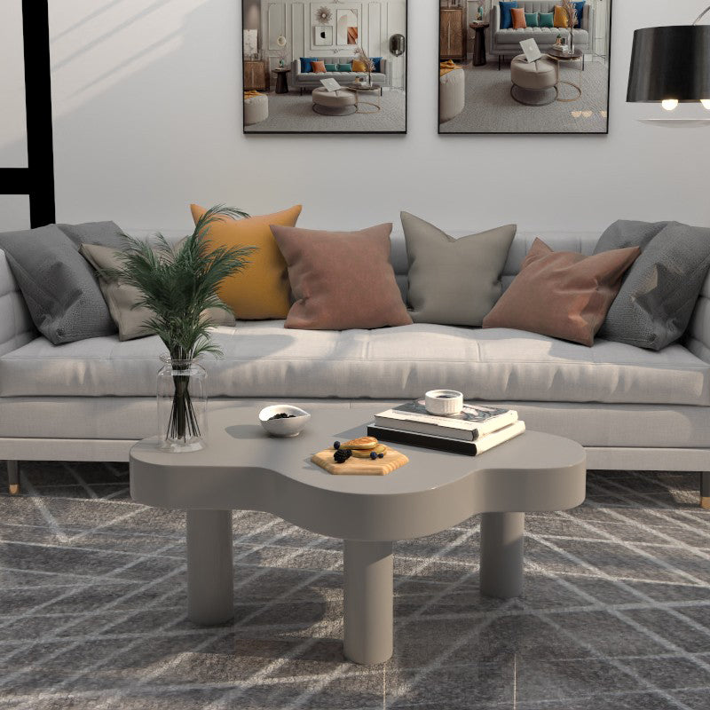 Scandinavian Wooden Coffee Table Free form Pedestal Coffee Table Set for Living Room