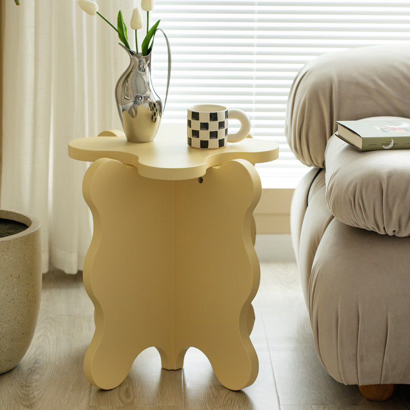 Scandinavian Wooden Coffee Table Free Form Pedestal Cocktail Table Set for Home