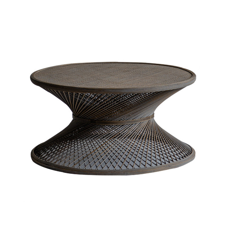 French Country Style Wooden Side End Table Pedestal Round Sofa Side Accent Table