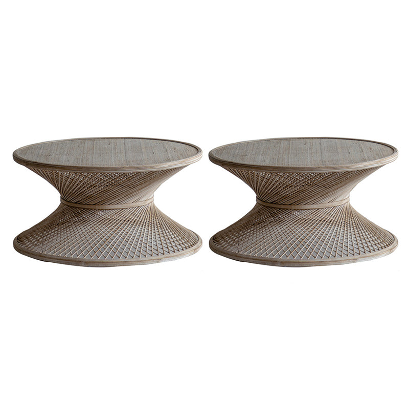 French Country Style Wooden Side End Table Pedestal Round Sofa Side Accent Table
