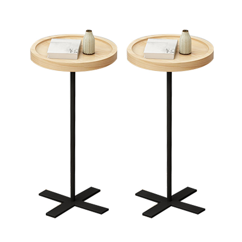 21.65" Tall Contemporary Style Side End Table Pedestal Round Sofa Side Accent Table