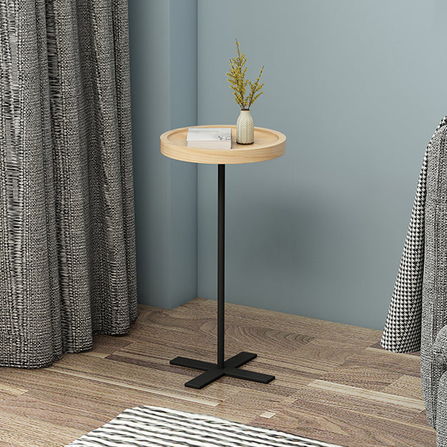 21.65" Tall Contemporary Style Side End Table Pedestal Round Sofa Side Accent Table