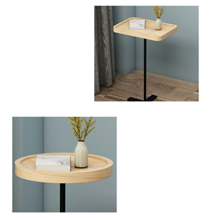 21.65" Tall Contemporary Style Side End Table Pedestal Round Sofa Side Accent Table