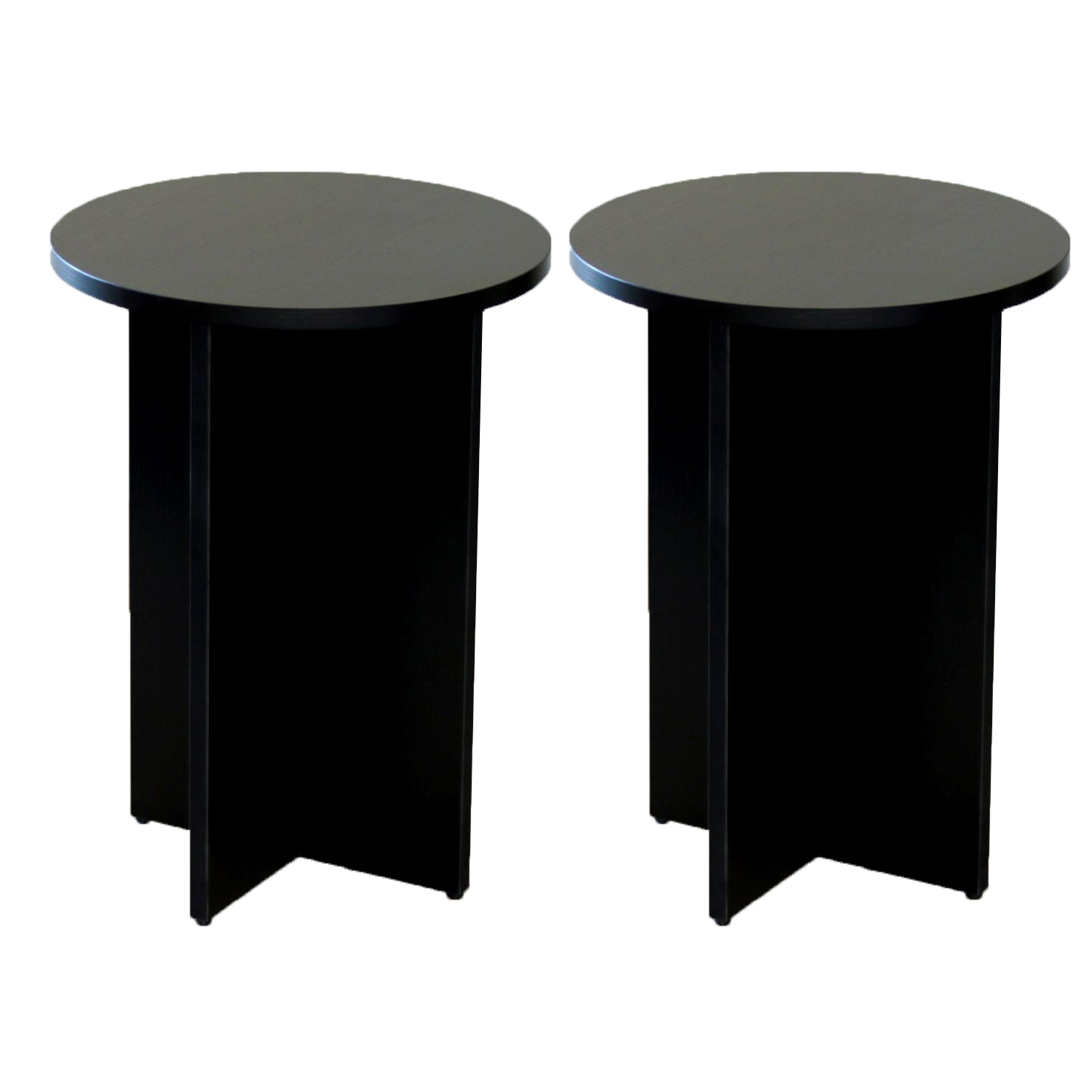 15.75 inch Wide Scandinavian Sofa Side Accent Table Wooden Round Side End Table