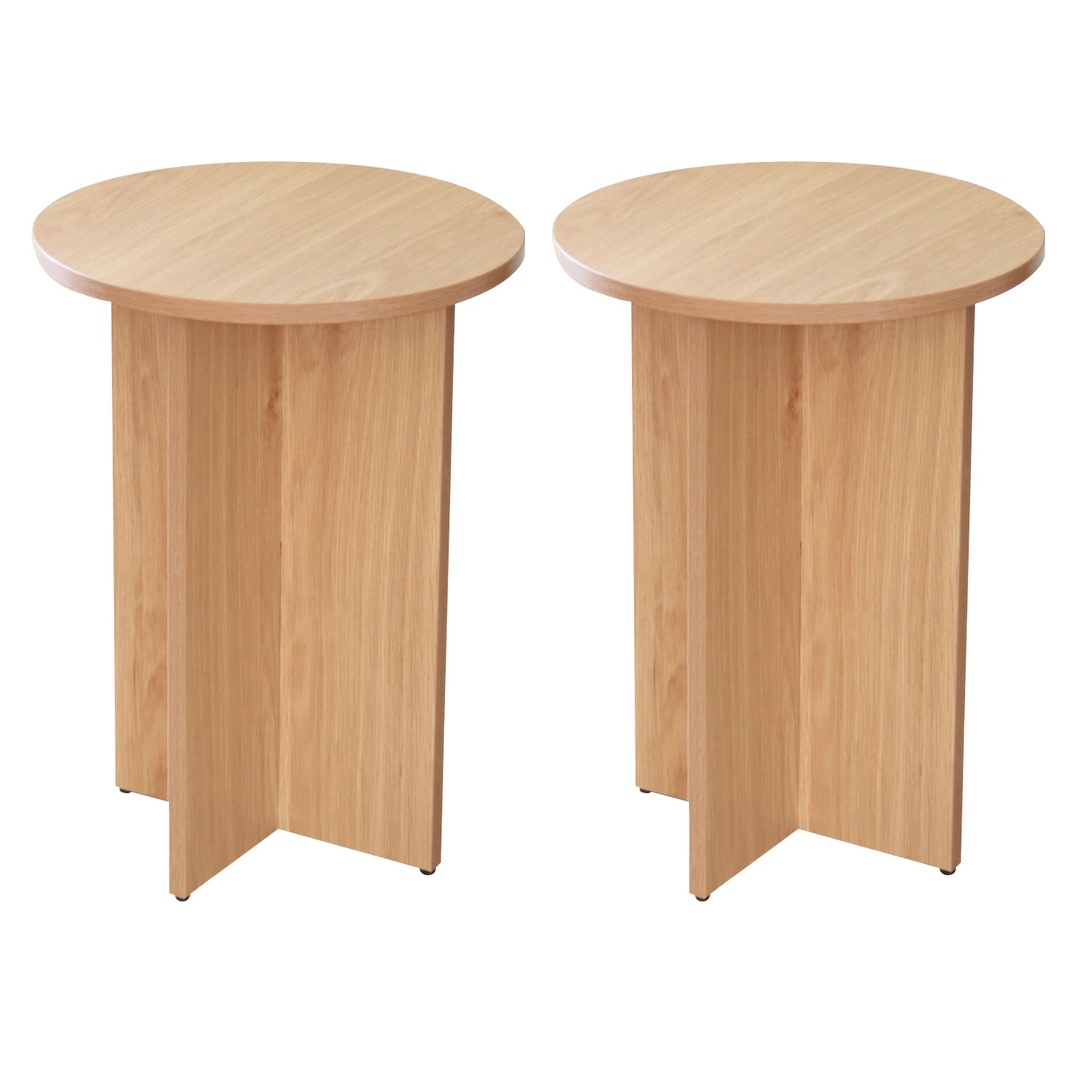 15.75 inch Wide Scandinavian Sofa Side Accent Table Wooden Round Side End Table
