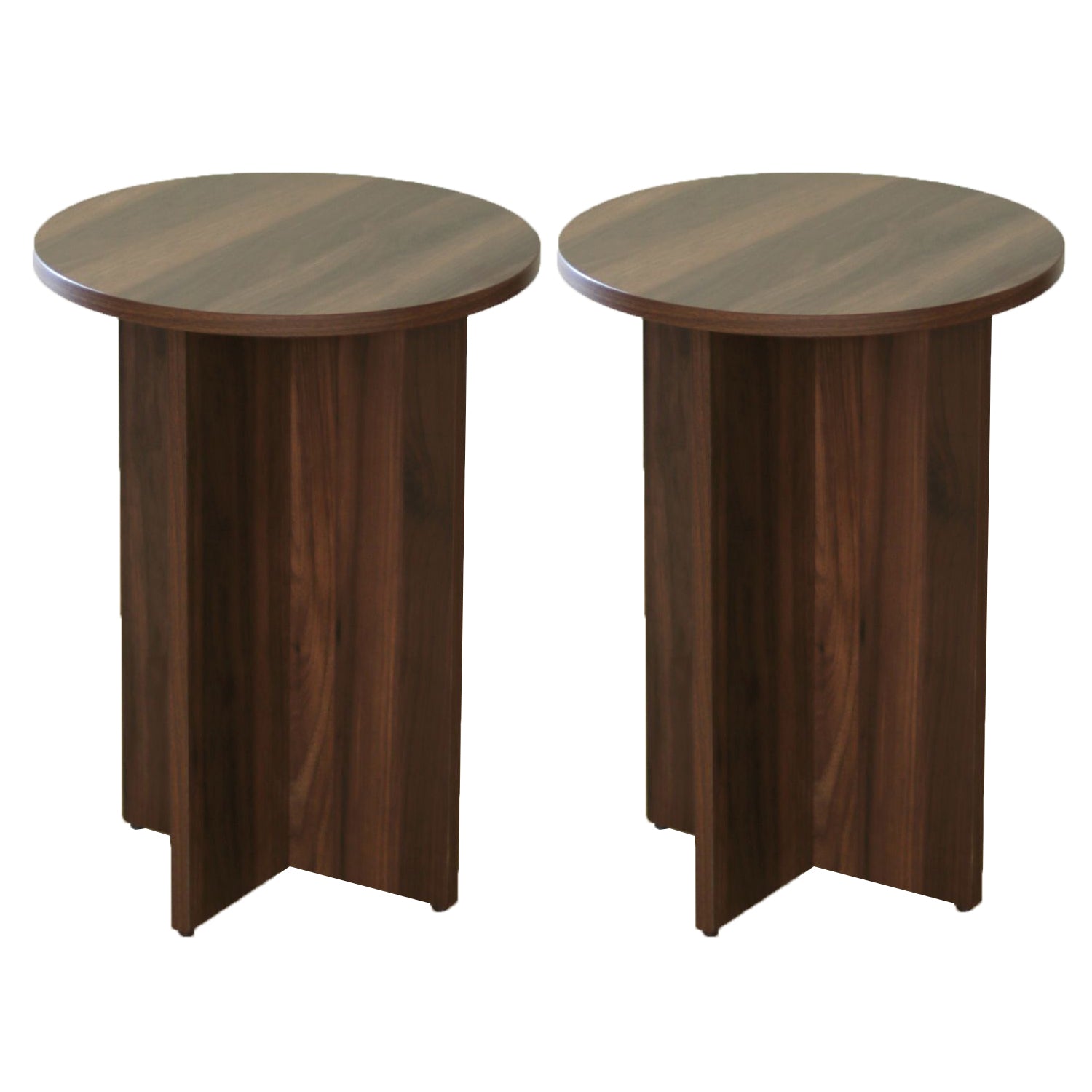 15.75 inch Wide Scandinavian Sofa Side Accent Table Wooden Round Side End Table
