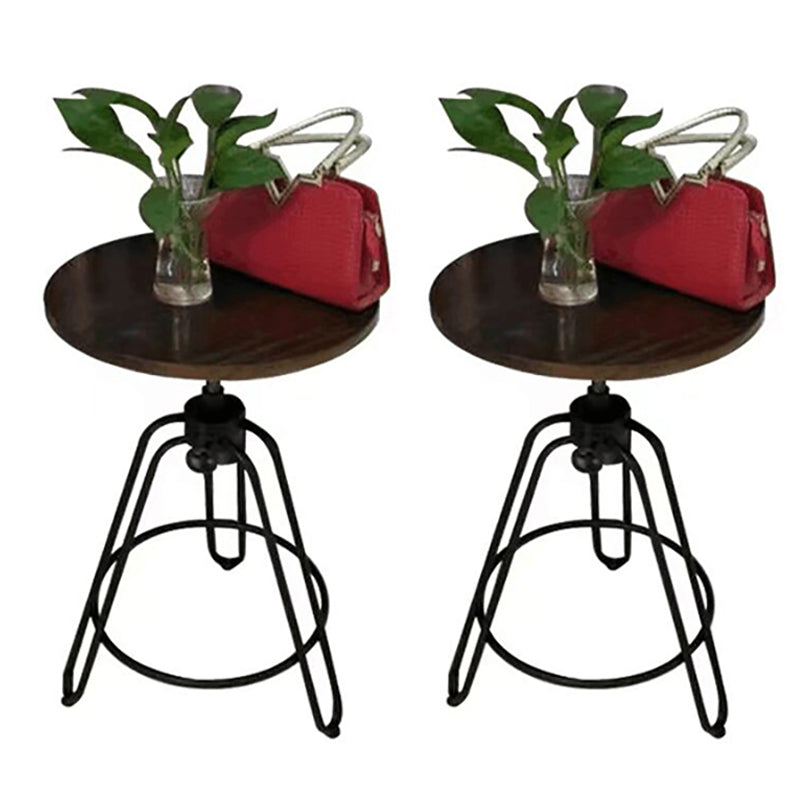 Rustic Style Side End Table Tri Pin Round Sofa Side Accent Table