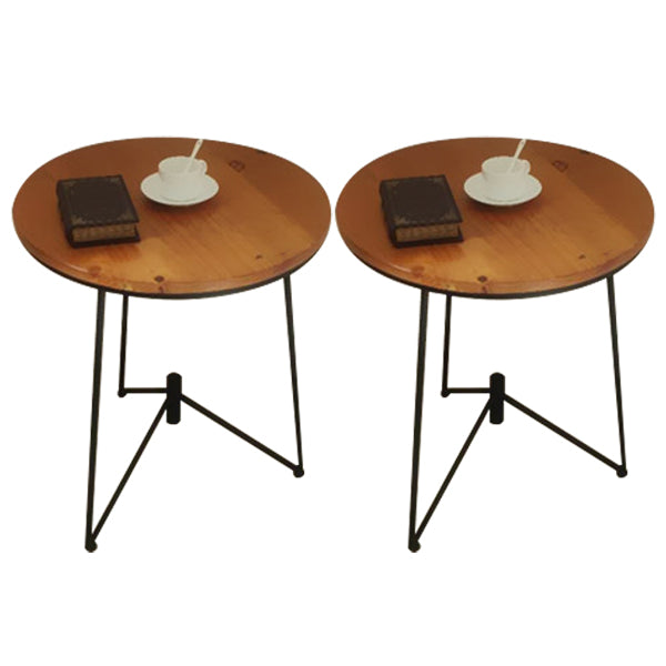 Rustic Style Side End Table Tri Pin Round Sofa Side Accent Table