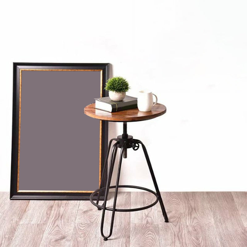 Rustic Style Side End Table Tri Pin Round Sofa Side Accent Table