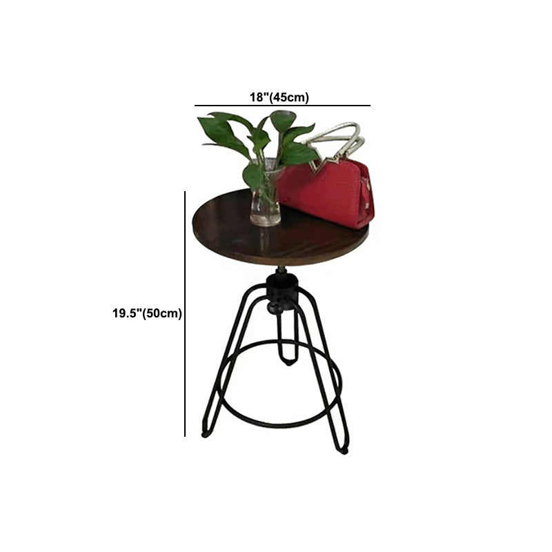 Rustic Style Side End Table Tri Pin Round Sofa Side Accent Table