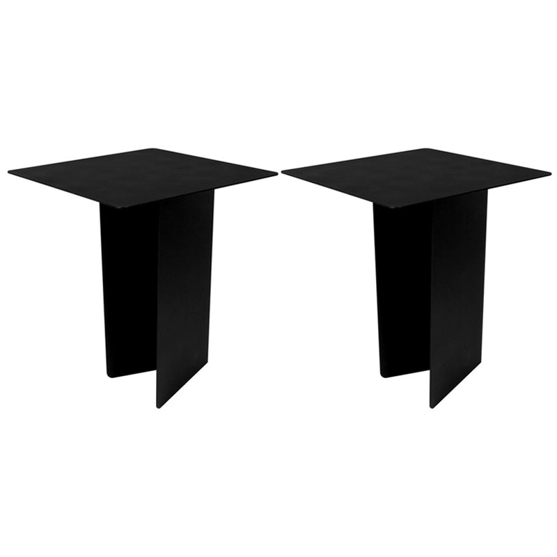 Mid-Century Metal Round /square Top Side Table 19.6" Tall Abstract End Table