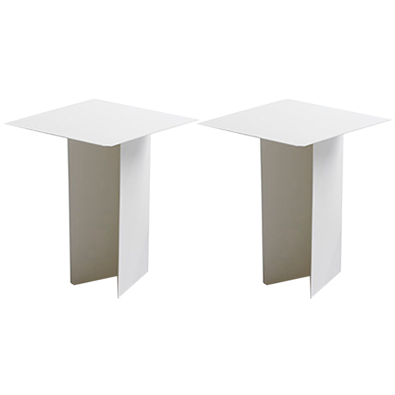 Mid-Century Metal Round /square Top Side Table 19.6" Tall Abstract End Table