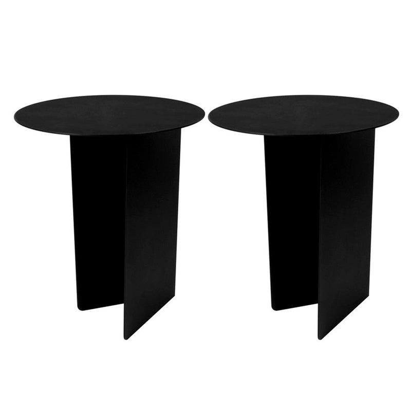 Mid-Century Metal Round /square Top Side Table 19.6" Tall Abstract End Table