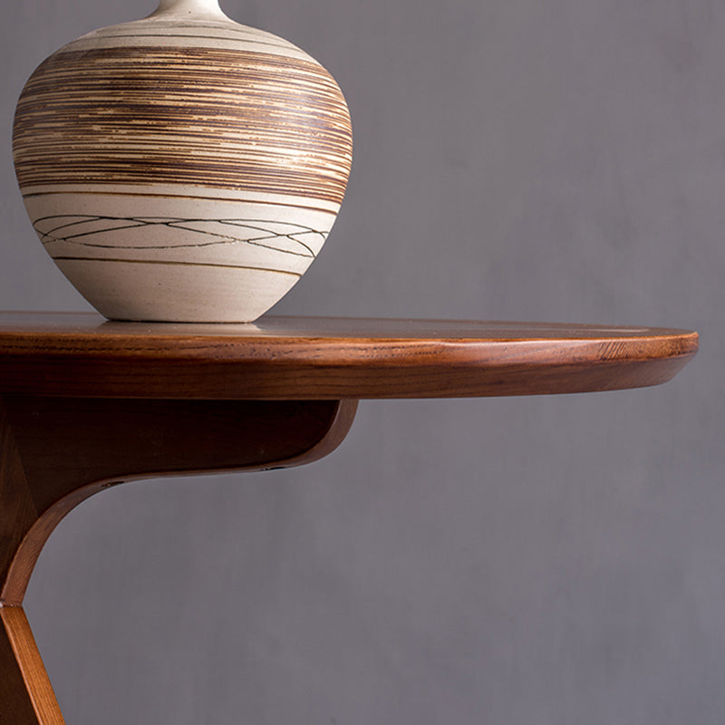 Scandinavian Round Solid Wood Top Side Table 23.6" Tall 3 Legs/4 Legs End Table