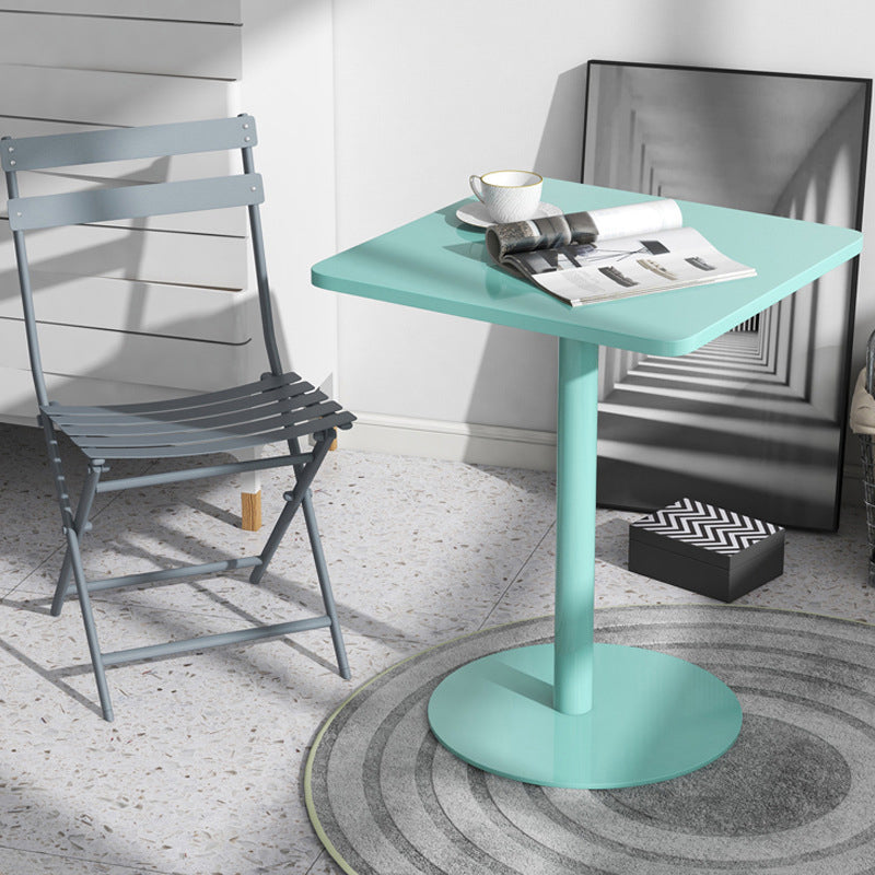 Medieval Modern Style Pedestal Base Design Square Metal Table Side Table