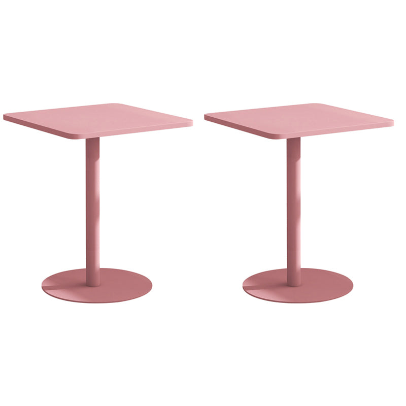 Medieval Modern Style Pedestal Base Design Square Metal Table Side Table