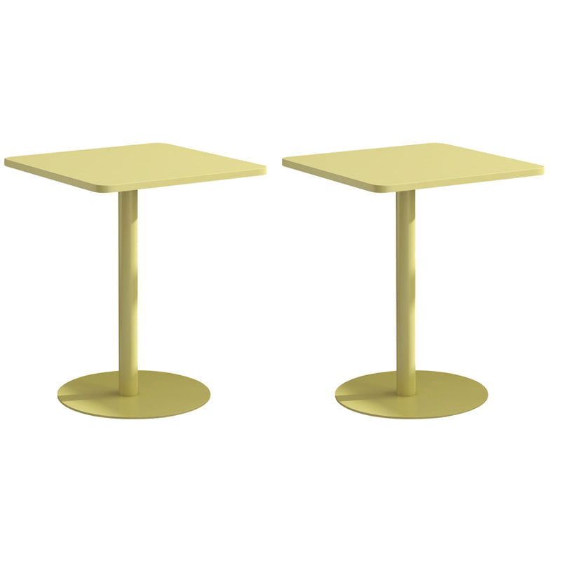 Medieval Modern Style Pedestal Base Design Square Metal Table Side Table