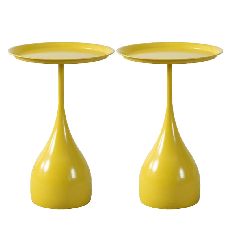 Round Pedestal Base Base Metal Table Medieval Modern Style Side Table