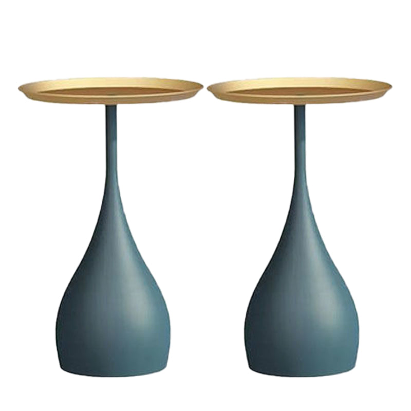 Round Pedestal Base Base Metal Table Medieval Modern Style Side Table