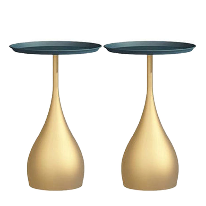 Round Pedestal Base Base Metal Table Medieval Modern Style Side Table