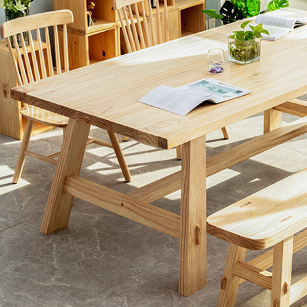 Rectangle Dining Table Contemporary Style Solid Wood Dinner Table for Home Kitchen