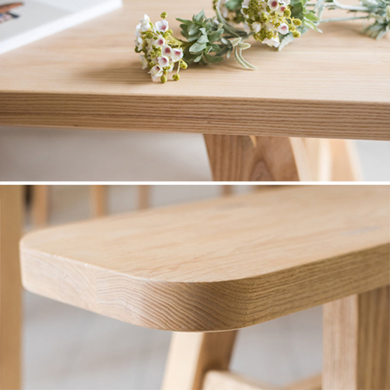 Rectangle Dining Table Natural Contemporary Style Solid Wood Dinner Table for Home Kitchen
