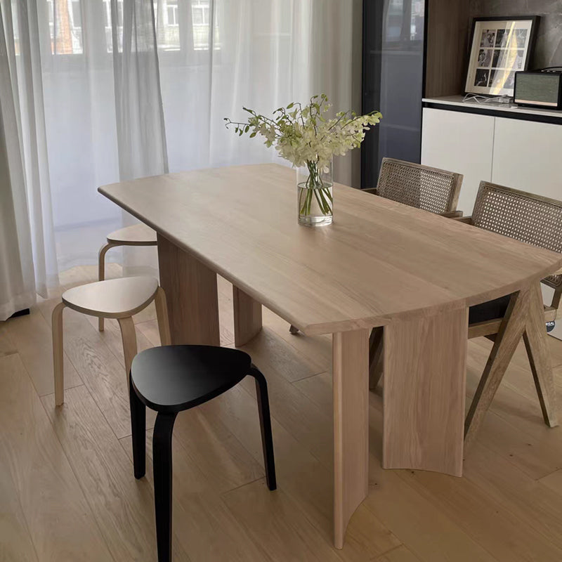 Modern Style Dining Table Rectangle Table Solid Wood for Home