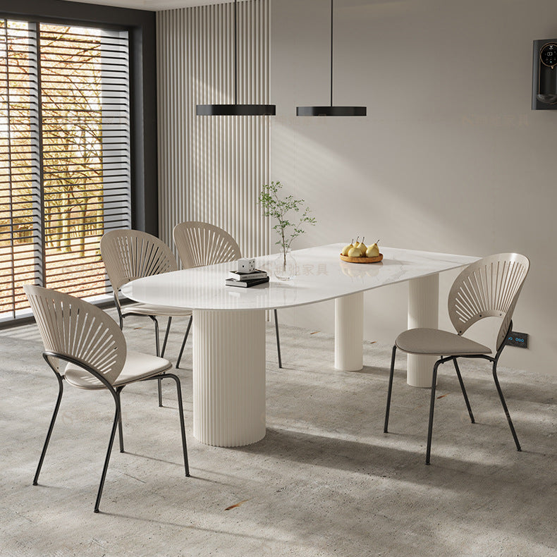 Modern Style White Dining Table Sintered Stone Table for Home
