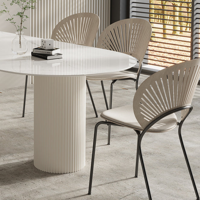 Modern Style White Dining Table Sintered Stone Table for Home