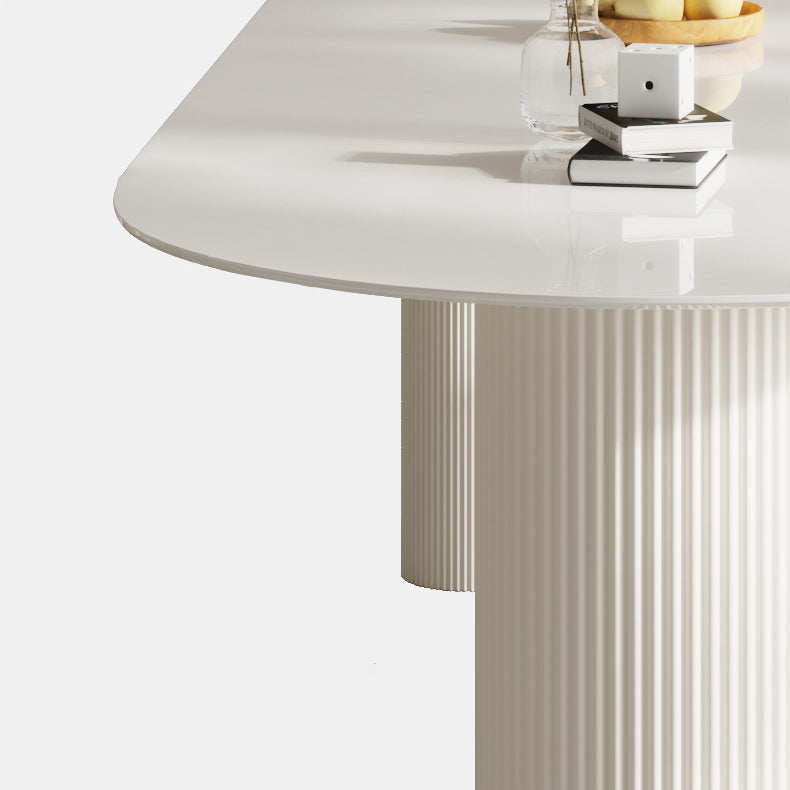 Modern Style White Dining Table Sintered Stone Table for Home