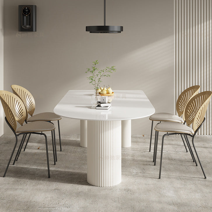 Modern Style White Dining Table Sintered Stone Table for Home
