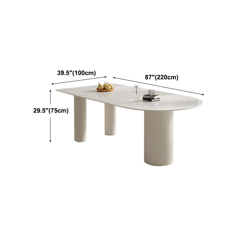 Modern Style White Dining Table Sintered Stone Table for Home