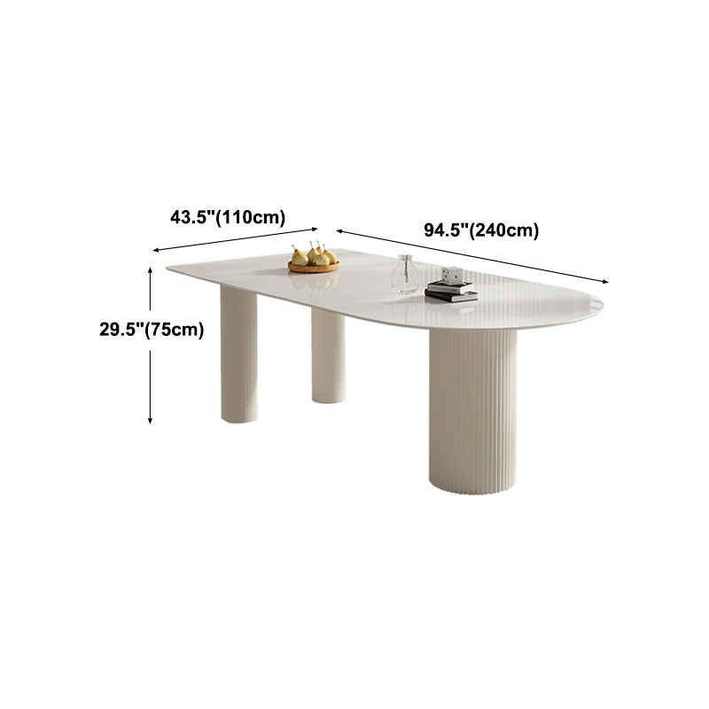 Modern Style White Dining Table Sintered Stone Table for Home
