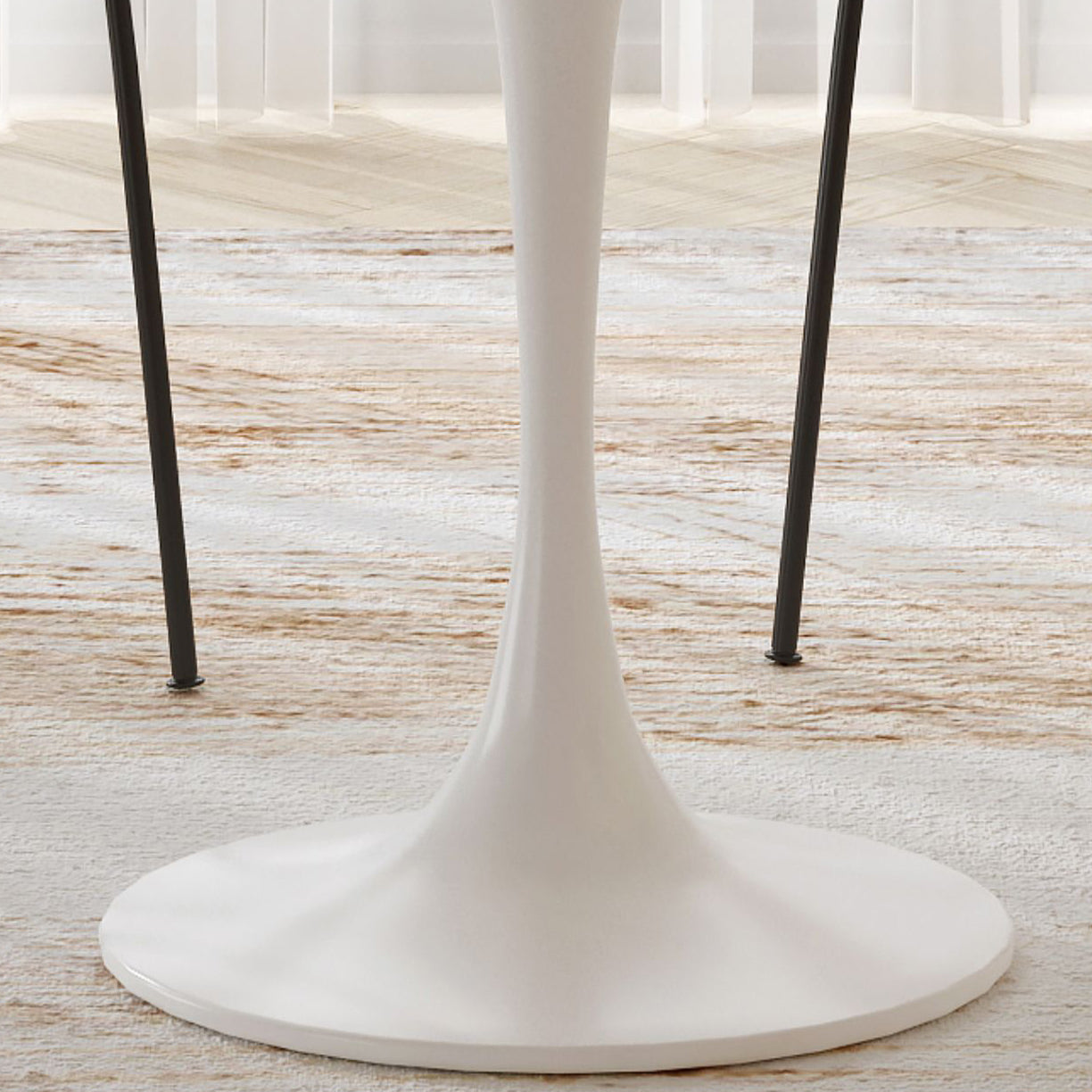 Round Kitchen Table Modern Sintered Stone White Dining Room Table