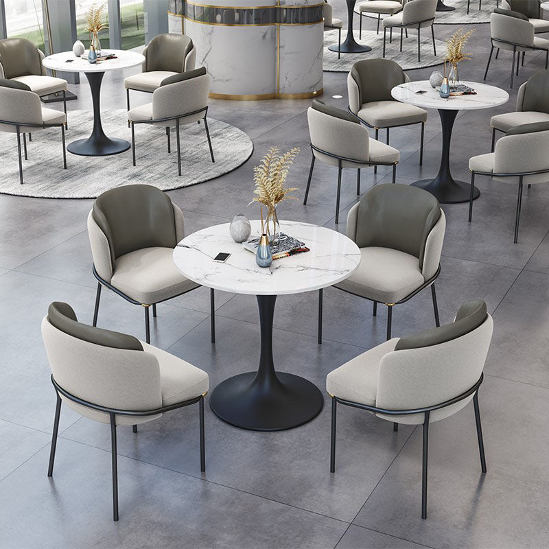 Modern Style Round Dining Table Sintered Stone Tulip Table for Dining Room
