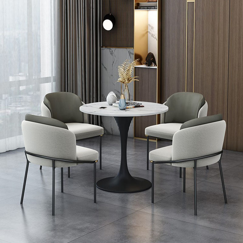 Modern Style Round Dining Table Sintered Stone Tulip Table for Dining Room
