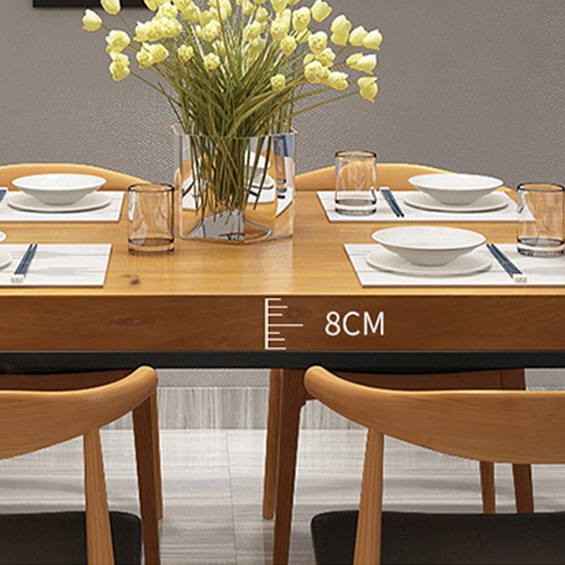 Industrial Solid Wood Top Table Natural and Black Dinner Room Kitchen Table