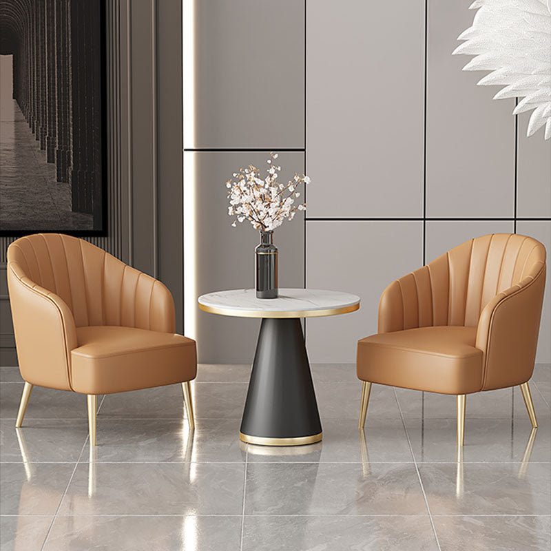 Modern Style Dining Table Sintered Stone Table with Pedestal Base